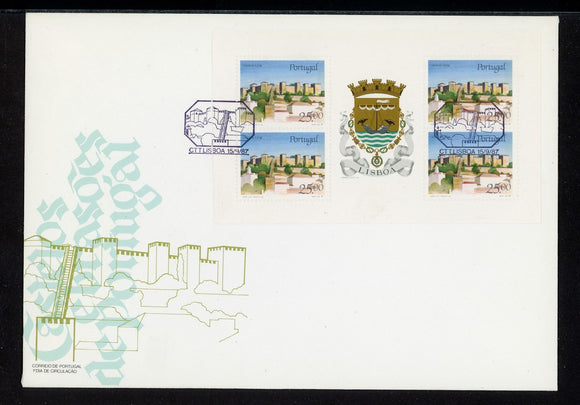 Portugal Scott #1692a FIRST DAY COVER of BOOKLET PANE St. George Castle $$
