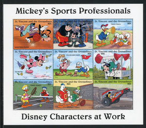 St. Vincent Scott #2250 MNH S/S Mickey's Sports Professionals DISNEY CV$10+