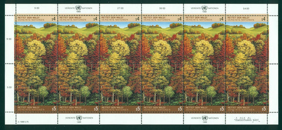 UN-Vienna Scott #80-81 MNH PANE of 12 Survival of the Forests CV$33+