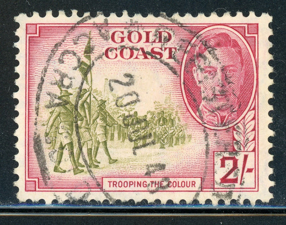 GOLD COAST Used: Scott #139 2Sh KGVI Trooping the Color REGISTERED CV$4+