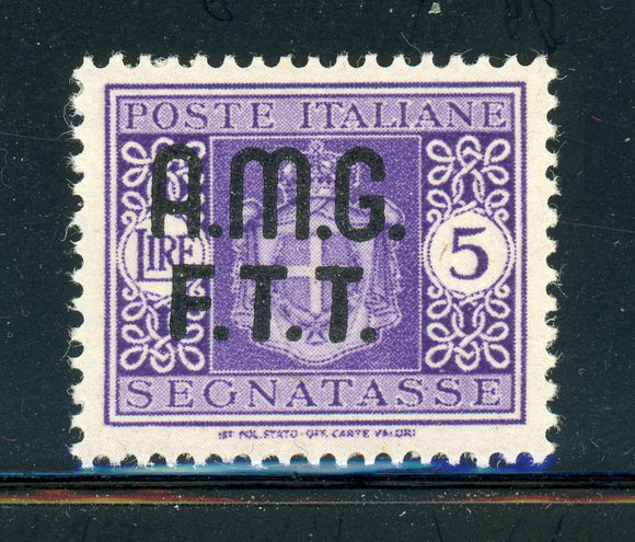 AMG-FTT Trieste MNH: Scott #J3 5L Violet Postage Due (1947) CV$8+