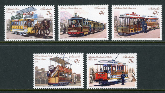 Australia Scott #1154-1158 MNH Australian Tramways TRAINS CV$4+ 392418