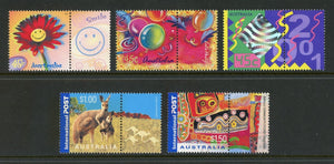 Australia Scott #1955-1959 MNH w/LABELS Greetings FAUNA ART CV$6+ 392492