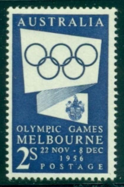 Australia Scott #277 MNH OLYMPICS 1956 Melbourne 2sh dark blue CV$5+ 392506