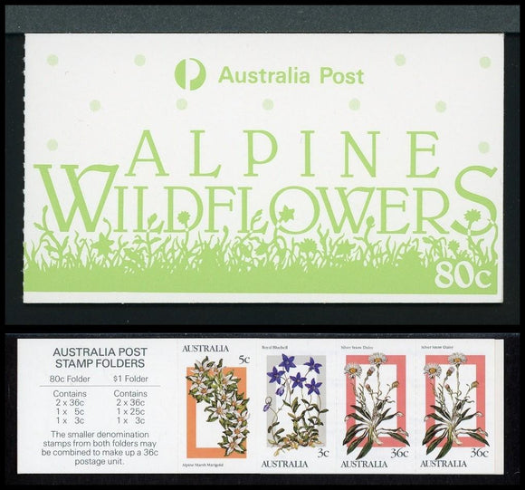 Australia Scott #996a MNH BKLT Alpine Wildflowers FLORA CV$5+ 392510