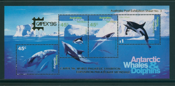 Australian Antarctic Ter Scott #L97c MNH S/S Humpback Whales CAPEX '96 CV$40+