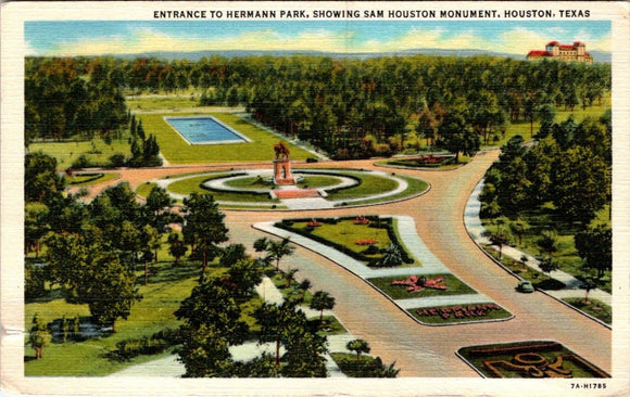 Postcard 1946 Hermann Park, Houston TX to Salmon ID $$ 395352