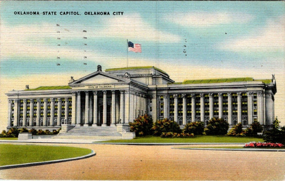 Postcard 1946 Oklahoma State Capitol to Salmon ID $$ 395354
