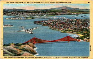 Postcard 1946 San Francisco Golden Gate Bridge to Salmon ID $$ 395356
