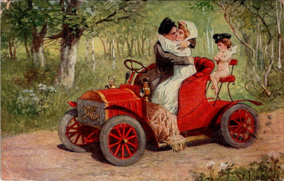 Postcard VINTAGE Valentine Automobile to/from PA $$ 395386