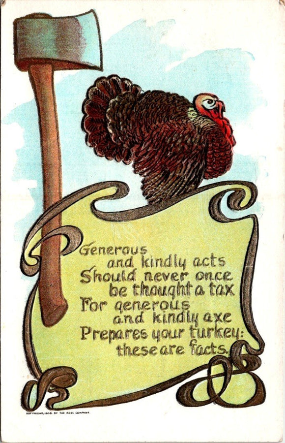 Postcard 191x Thanksgiving Turkey MN to Turtle Lake WI $$ 395390