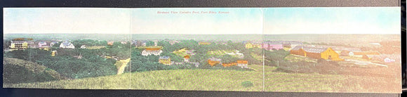 Postcard THREE PANES 1909 Fort Riley KA to Seattle WA $$ 395419