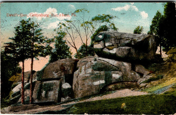 Postcard 1919 Gettysburg Battlefield PA to Stockton CA $$ 395459