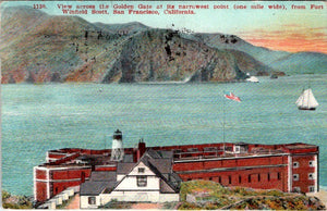 Postcard 1912 Golden Gate View San Francisco to Ft. Casey WA $$ 395461