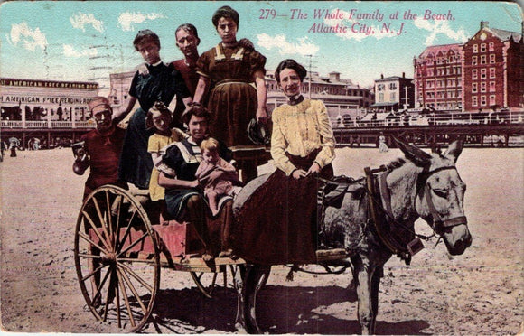 Postcard 1910 Atlantic City Beach NJ to Ruffsdale PA $$ 395464