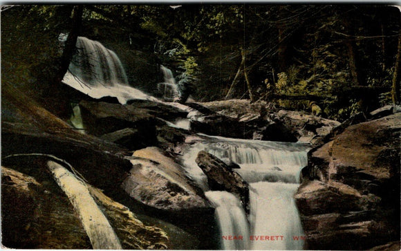 Postcard 1912 Waterfalls Everett to Ft. Casey WA $$ 395469