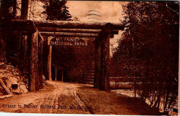 Postcard 1912 Mt. Rainier Park Tacoma to Ft. Casey WA $$ 395477