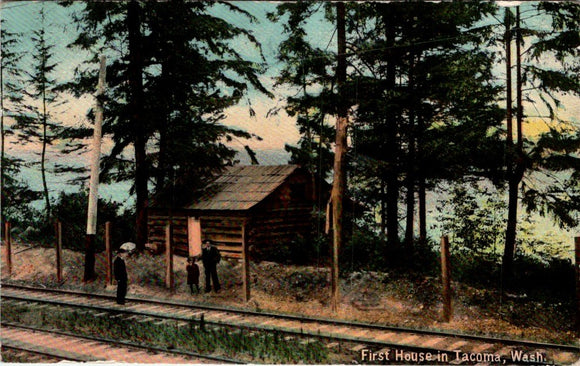 Postcard 1912 First House in Tacoma Seattle to Ft. Casey WA $$ 395478