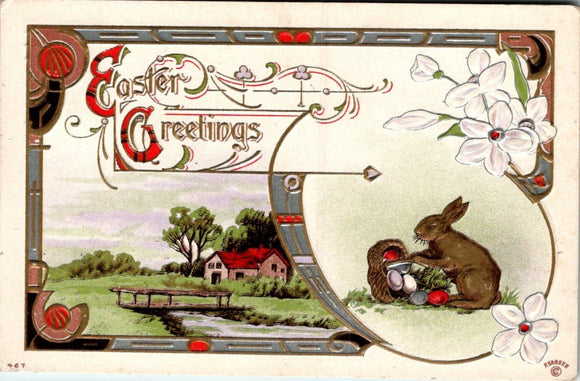 Postcard 1911 Easter to Turtle Lake WI $$ 395497