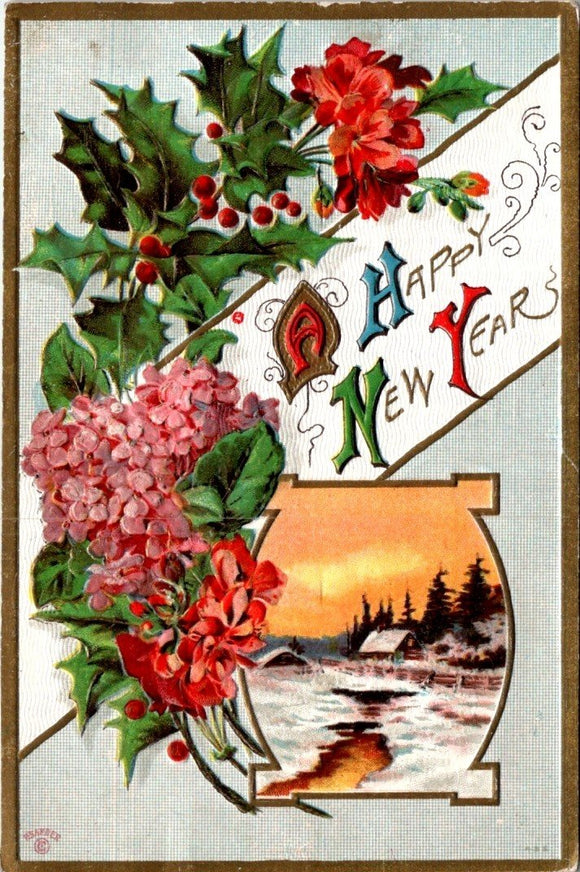 Postcard 1911 New Year from Cumberland to Turtle Lake WI $$ 395507