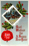 Postcard 1911 New Year from Seattle WA Turtle Lake WI $$ 395509