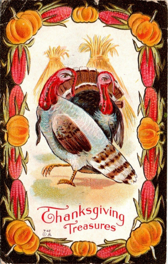 Postcard VINTAGE Thanksgiving Ruffsdale PA to Stockton CA $$ 395517