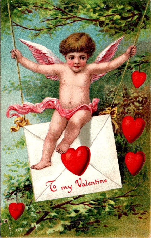 Postcard VINTAGE Valentine Scottdale to Ruffsdale PA $$ 395520