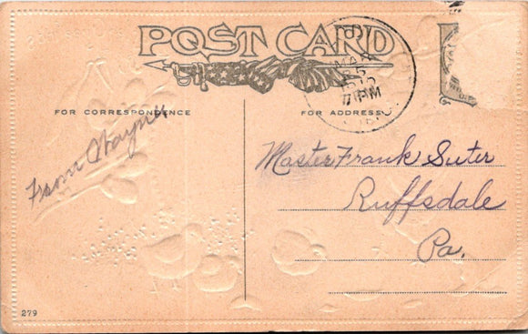 Postcard 1910 Easter to Ruffsdale PA $$ 395525