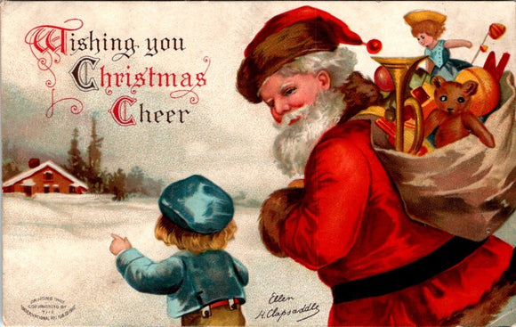 Postcard VINTAGE Christmas Santa to Ruffsdale PA $$ 395529