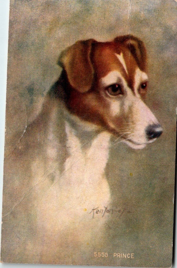 Postcard AS 1908 Dog Painting to/from Ruffsdale PA $$ 395549