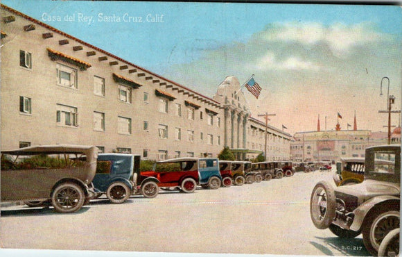 Postcard 1923 Casa Del Rey Santa Cruz to Stockton CA $$ 395583