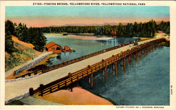 Postcard Fishing Bridge Yellowstone National Park unaddressed $$ 395600