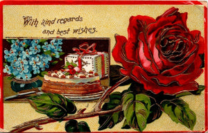 Postcard 1910 Best Wishes Roses Scottdale to Ruffsdale PA $$ 395607