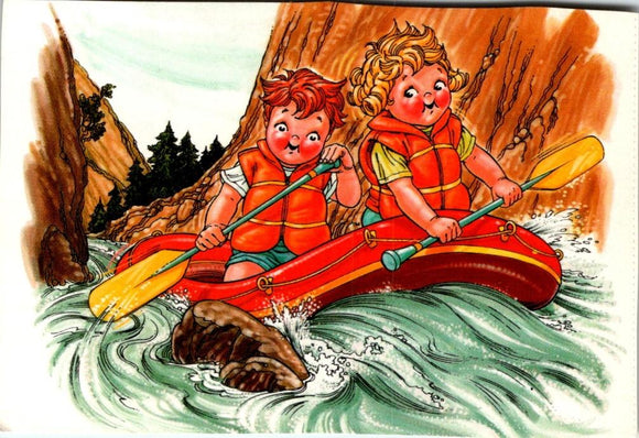Postcard Campbell Kids River Rafters unaddressed $$ 395618