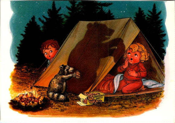 Postcard Campbell Kids Camping unaddressed $$ 395620