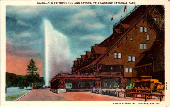 Postcard Old Faithful Geyser Yellowstone National Park unaddressed $$ 395629