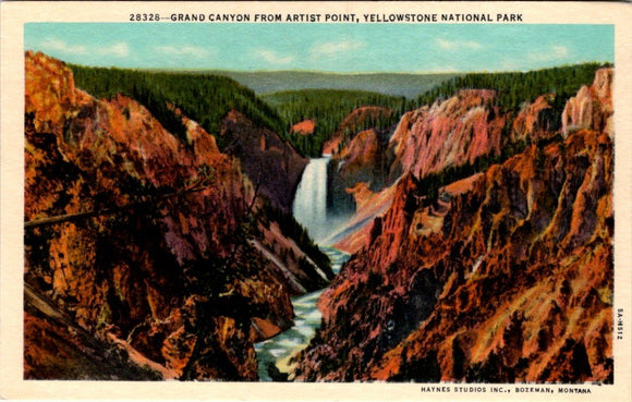 Postcard Grand Canyon of the Yellowstone National Park unaddressed $$ 395634