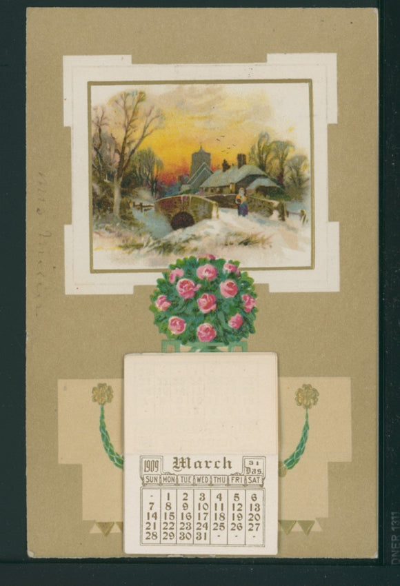 Postcard 1909 Months Calendar (COMPLETE) to Turtle Lake WI $$ 395643