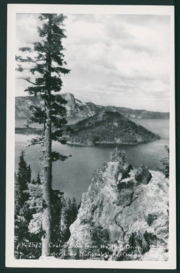 Postcard RPPC Crater Lake View From Rim Drive unaddressed $$ 395648
