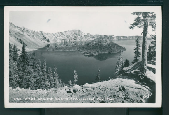 Postcard RPPC Crater Lake View of Wizard Island unaddressed $$ 395650