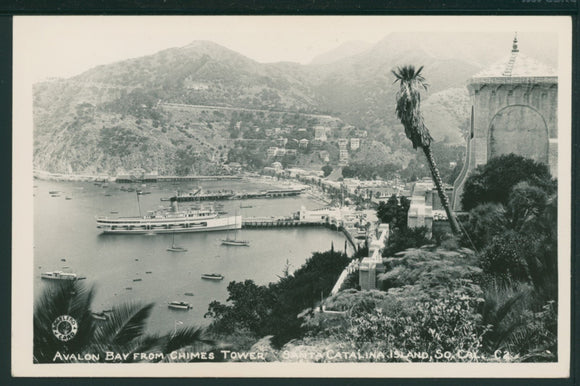 Postcard RPPC Avalon Bay from Chimes Tower Santa Catalina Island CA $$ 395654
