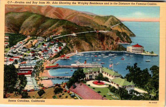 Postcard Avalon Bay View Santa Catalina Island CA unaddressed $$ 395659
