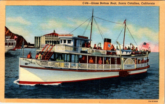 Postcard Glass Bottom Boat Santa Catalina Island CA unaddressed $$ 395661