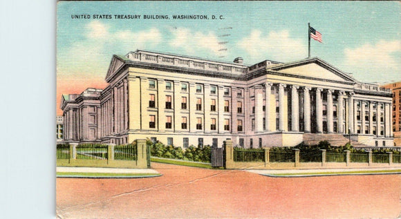 Postcard 1948 U.S. Treasury Washington DC to Salmon ID $$ 395700