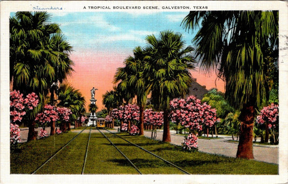 Postcard 1938 Galveston TX to Salmon ID $$ 395709