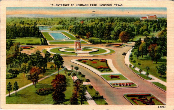 Postcard 1938 Chambers Park Houston TX to Salmon ID $$ 395712