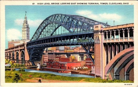 Postcard 1939 Bridge Cleveland OH to Salmon ID $$ 395713