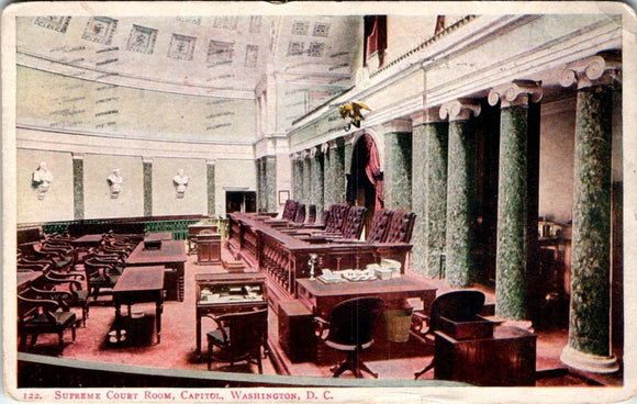 Postcard UB 1907 Supreme Court Chambers Washington DC to Salamanca NY $$ 395751
