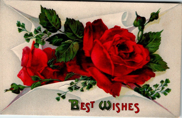 Postcard 1911 Floral Greeting to Turtle Lake WI $$ 395760