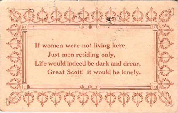 Postcard 1910 Men Women Poem Seattle WA to Turtle Lake WI $$ 395770